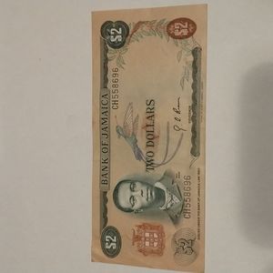 1960 Jamaica $2 Bill featuring Paul Bogle